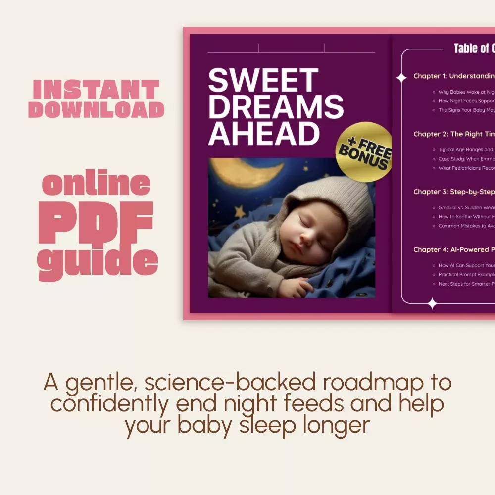 Sweet Dreams Ahead | Baby Sleep Guide for Parents | When to Drop Night Feeds for Baby | Digital Download eBook