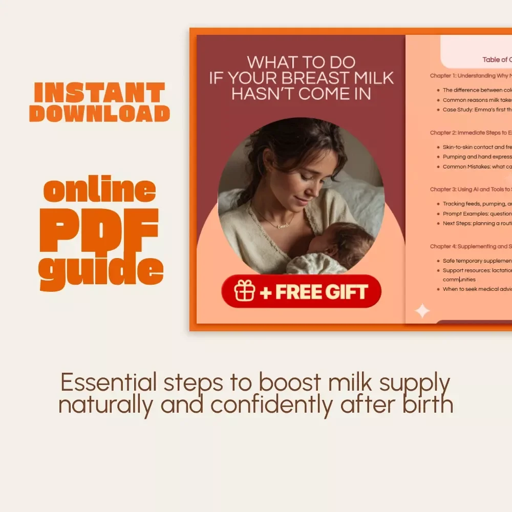 What to Do if Your Breast Milk Hasn’t Come In | New Mom Support Guide | Digital Download for Postpartum Breastfeeding & Lactation Help | what to do if my breast milk hasn’t come in