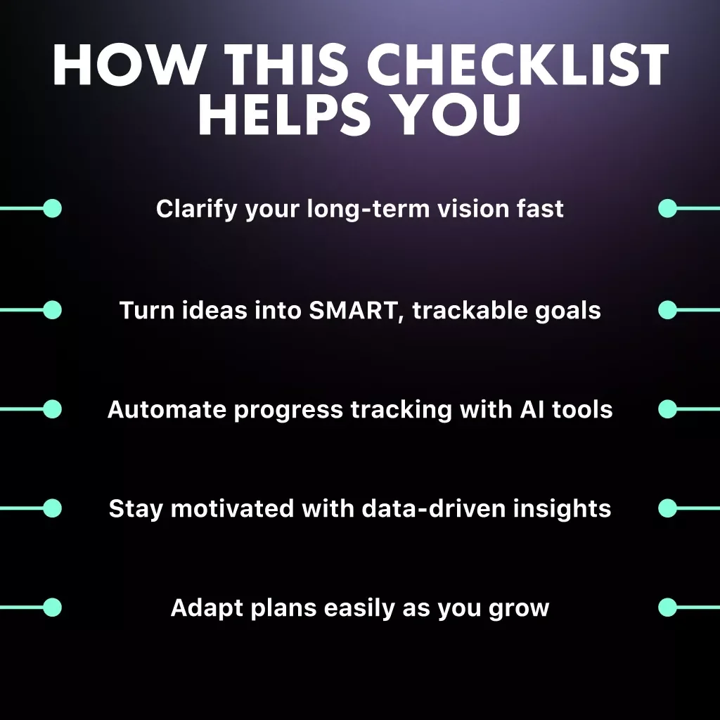 The Smart Goal Setter’s AI Checklist | How to Use AI to Set Professional Goals | Digital Download for Career Clarity & Productivity