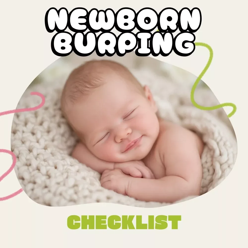 Newborn Burping Checklist | Printable Guide for New Parents | How to Burp a Newborn Properly | Baby Care Digital Download