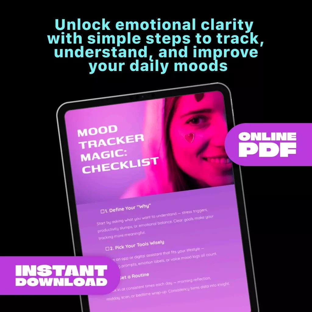 Mood Tracker Magic: Checklist | Digital Download for Emotional Awareness | how to use ai to track mood | Self-Care & Mindfulness Tool for Better Habits and Mental Clarity