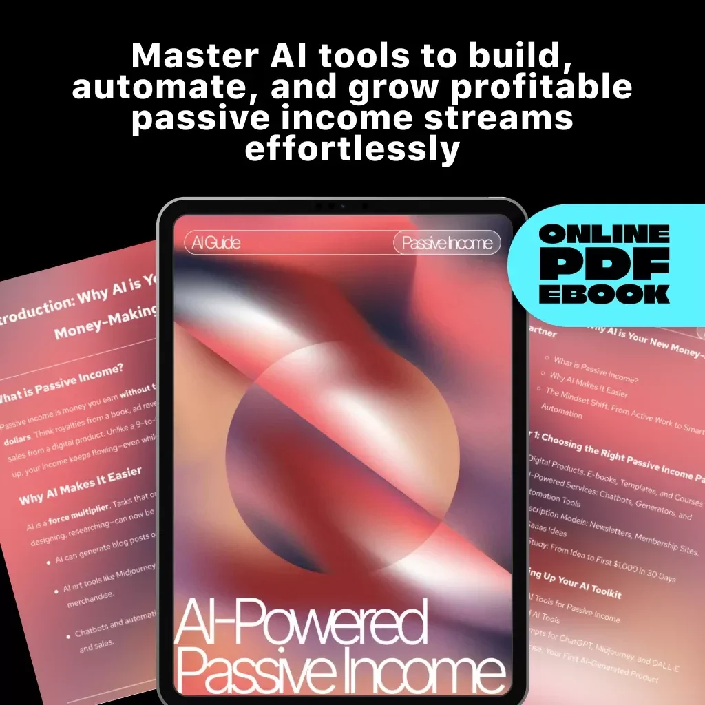 AI-Powered Passive Income | Digital Download eBook, Step-by-Step Guide to Earning Online with Artificial Intelligence Tools, Automation, and Smart Passive Income Strategies