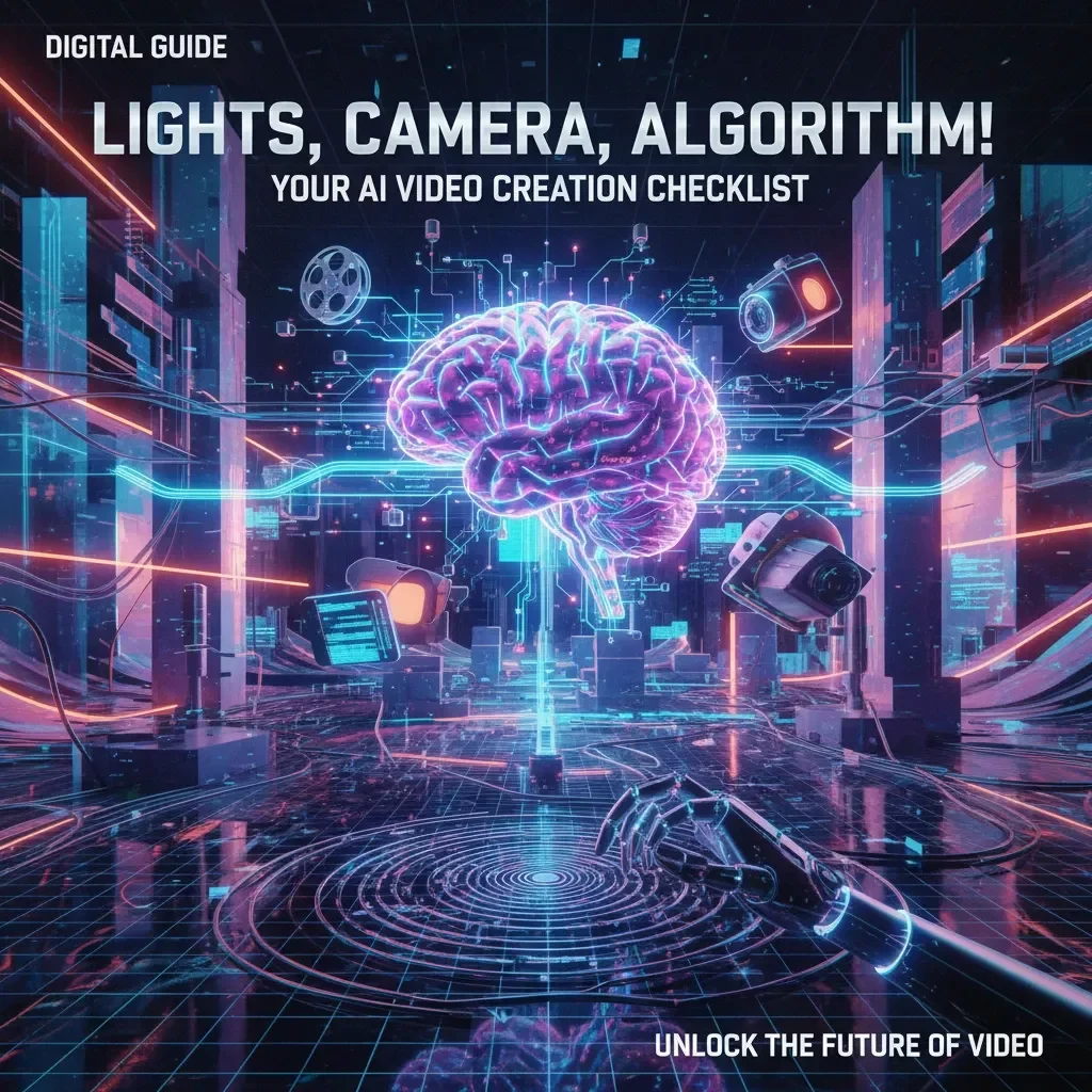Lights, Camera, Algorithm! Your AI Video Creation Checklist | Digital Download | Learn How to Make AI Videos