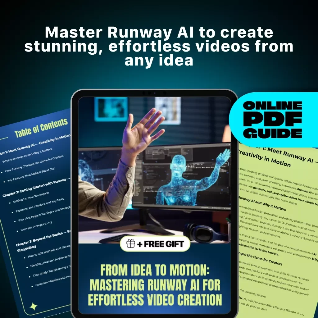 From Idea to Motion: Mastering Runway AI for Effortless Video Creation — Digital Guide for Creators | How to Use Runway AI Step-by-Step eBook for Stunning AI Videos