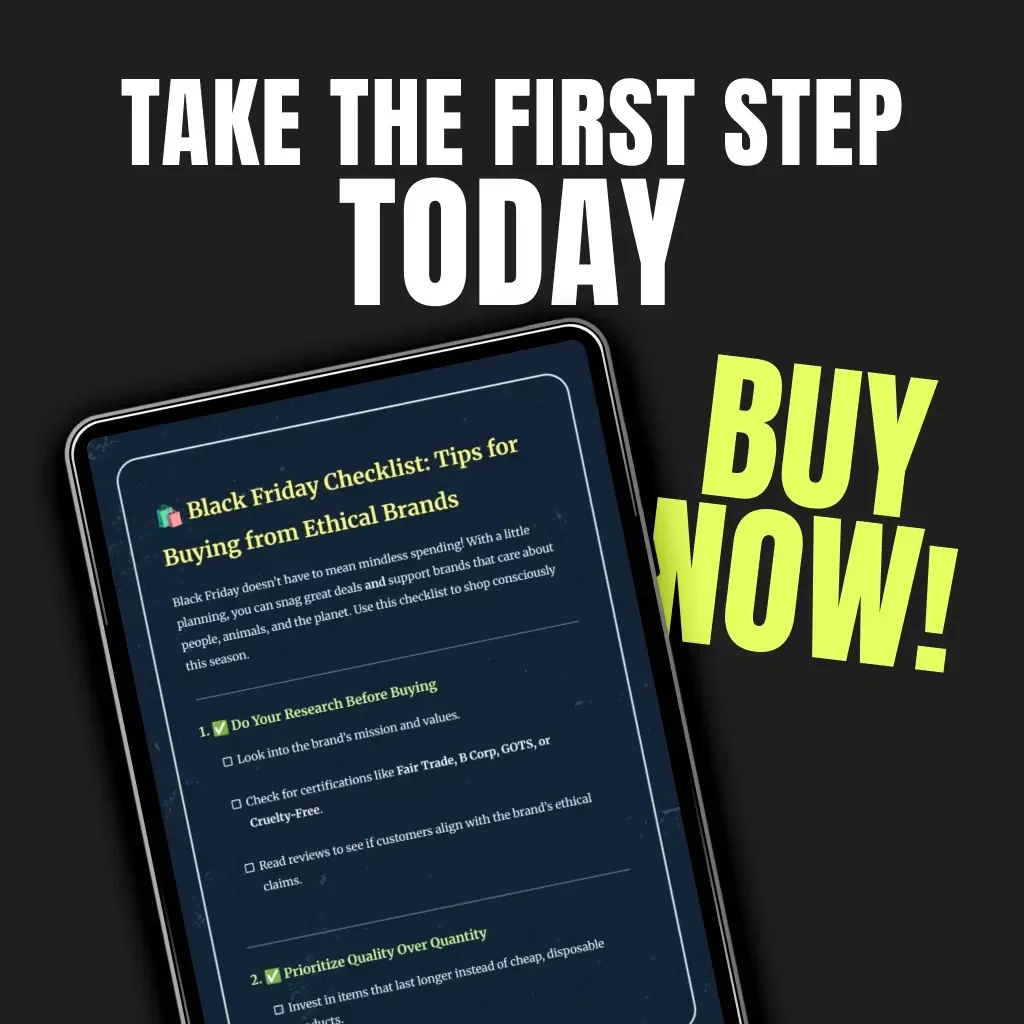 Black Friday Checklist: Tips for Buying from Ethical Brands | Conscious Shopping Guide, Sustainable Holiday Planner, Digital Download for Ethical Shoppers