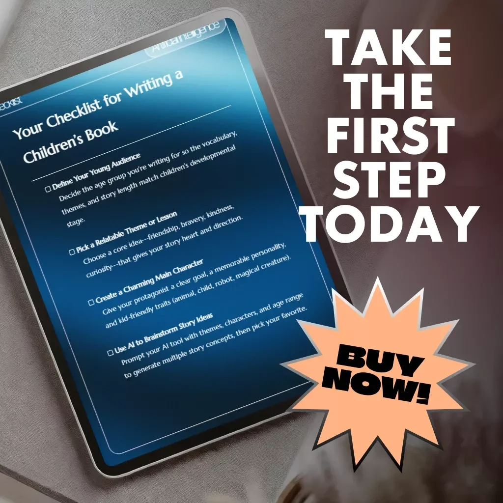 Your Checklist for Writing a Children’s Book | How to Write Children's Book Using AI | Printable Author Guide for Beginners, eBook Writing Planner, Digital Download