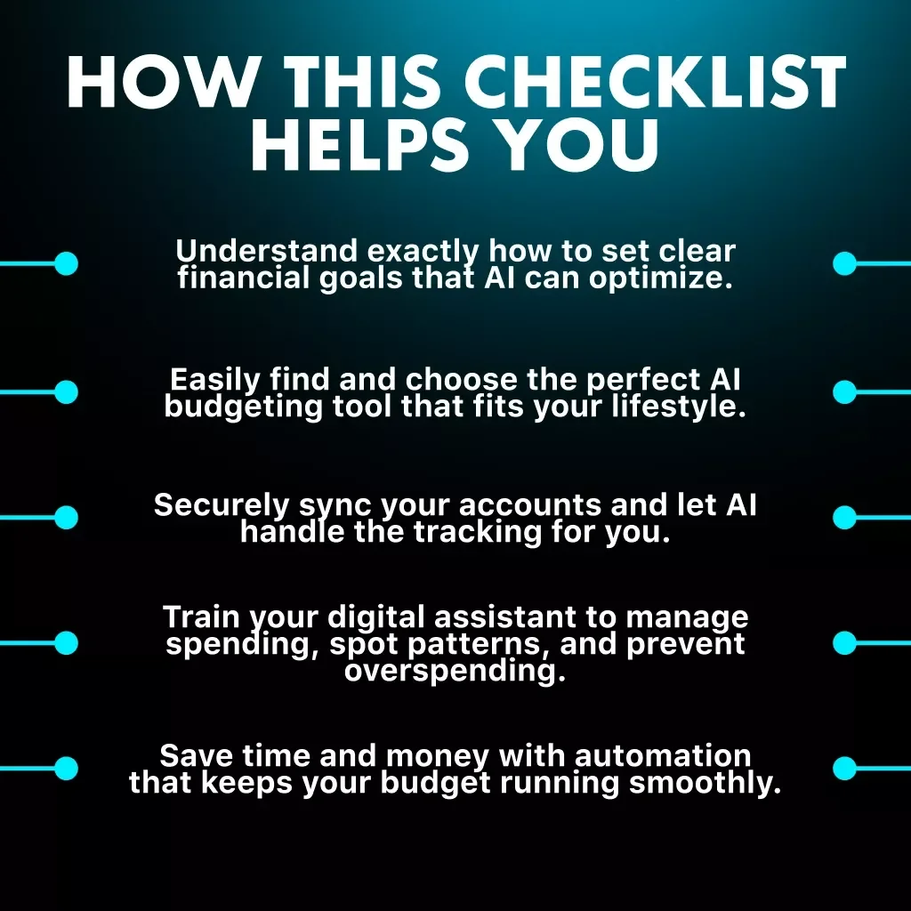 Smart Money Magic: The Ultimate AI Budgeting Checklist | Digital Download Guide for Using AI for Budgeting, Saving & Smarter Money Habits