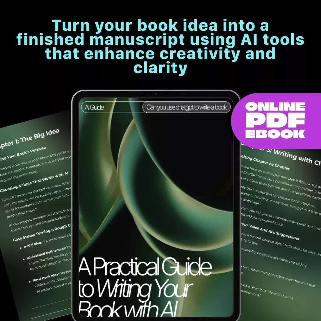 A Practical Guide to Writing Your Book with AI | eBook for Authors, Writers & Creators | Learn How to Use ChatGPT to Plan, Write, and Publish Your Book | Digital Download for Self-Publishing Success