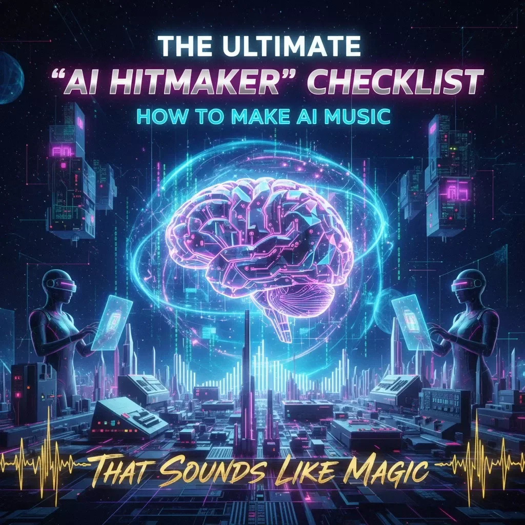 The Ultimate “AI Hitmaker” Checklist: How to Make AI Music That Sounds Like Magic | AI Music Creation Guide for Beginners, Musicians & Creators | Digital Download eBook & Step-by-Step Tutorial on How to Make AI Music