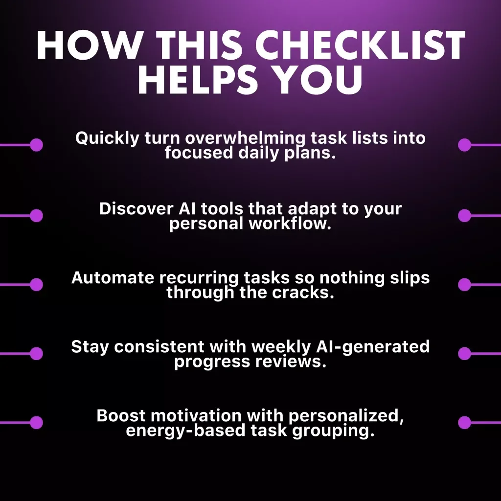 AI-Powered Productivity: The Smart To-Do List Checklist That Practically Organizes Itself | Digital Download | How to Use AI to Create To-Do Lists | Productivity Planner | Instant Download for Entrepreneurs, Students & Busy Creators