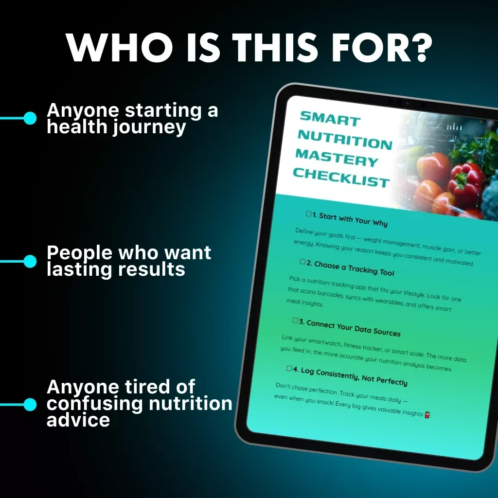 Smart Nutrition Mastery Checklist | Digital Wellness Guide for How to Use AI to Track Nutrition | Healthy Habits & Goal Tracking Printable