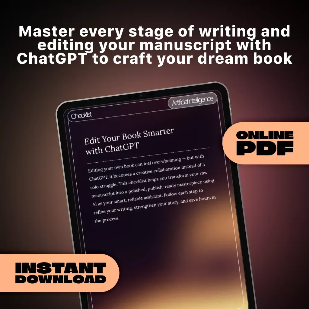 Edit Your Book Smarter with ChatGPT | AI Editing Checklist for Authors, Writers & Self-Publishers | Can I Use ChatGPT to Edit My Book?