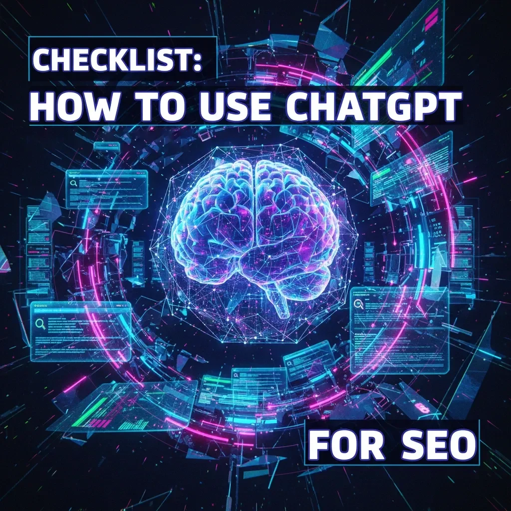 Checklist: How to Use ChatGPT for SEO | Digital Download | AI SEO Strategy Guide for Keyword Research, Content Planning & Optimization