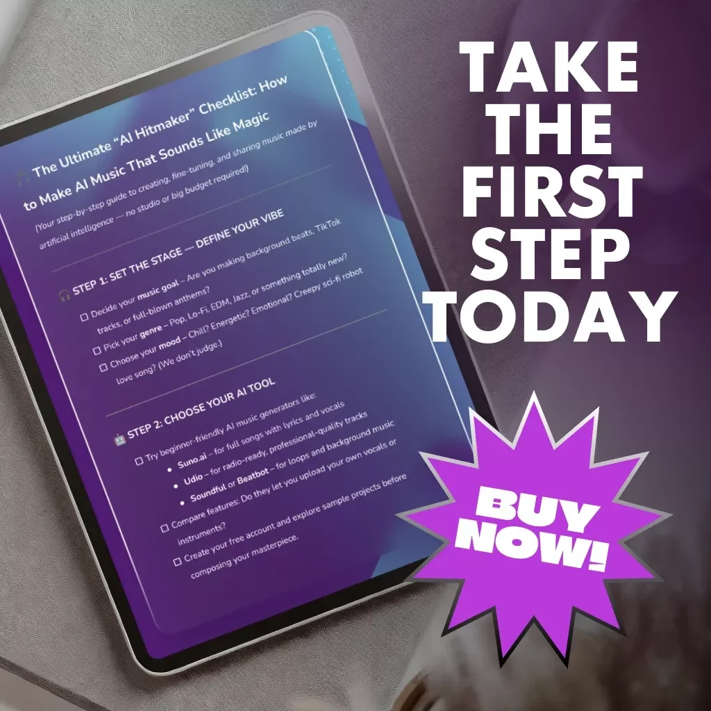 The Ultimate “AI Hitmaker” Checklist: How to Make AI Music That Sounds Like Magic | AI Music Creation Guide for Beginners, Musicians & Creators | Digital Download eBook & Step-by-Step Tutorial on How to Make AI Music