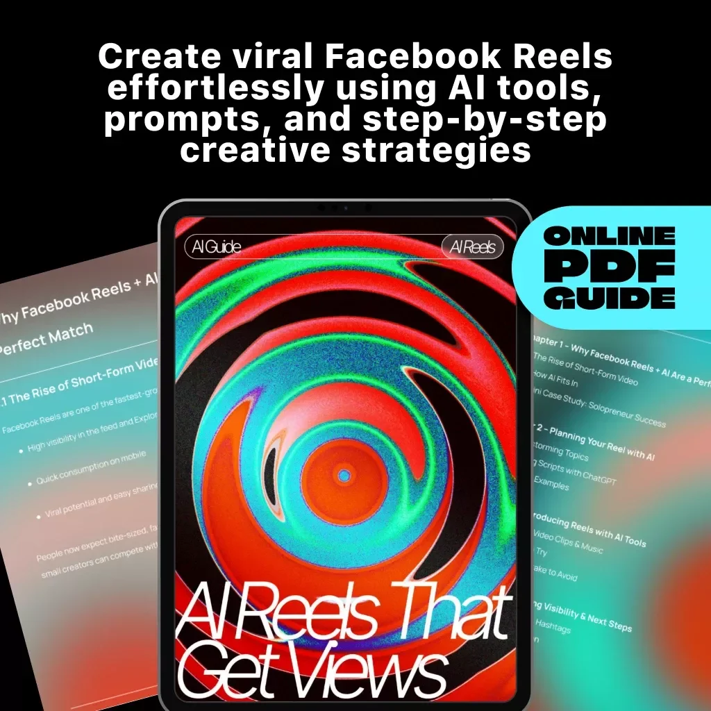 AI Reels That Get Views | Digital eBook Guide for Facebook Reels Creators | Learn How to Use ChatGPT & AI Tools for Viral Short-Form Videos | Social Media Growth & Content Strategy Download