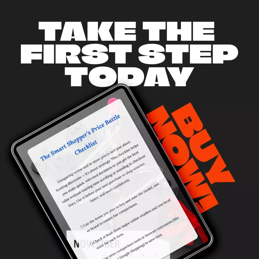 The Smart Shopper’s Price Battle Checklist | Digital Download for Comparing Online and In-Store Prices | Printable Shopping Guide for Smarter Buying Decisions | Best Way to Compare Online and In-Store Prices