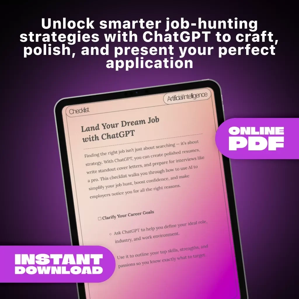 Land Your Dream Job with ChatGPT | Job Search Checklist for Career Success | How to Find a Job Using ChatGPT