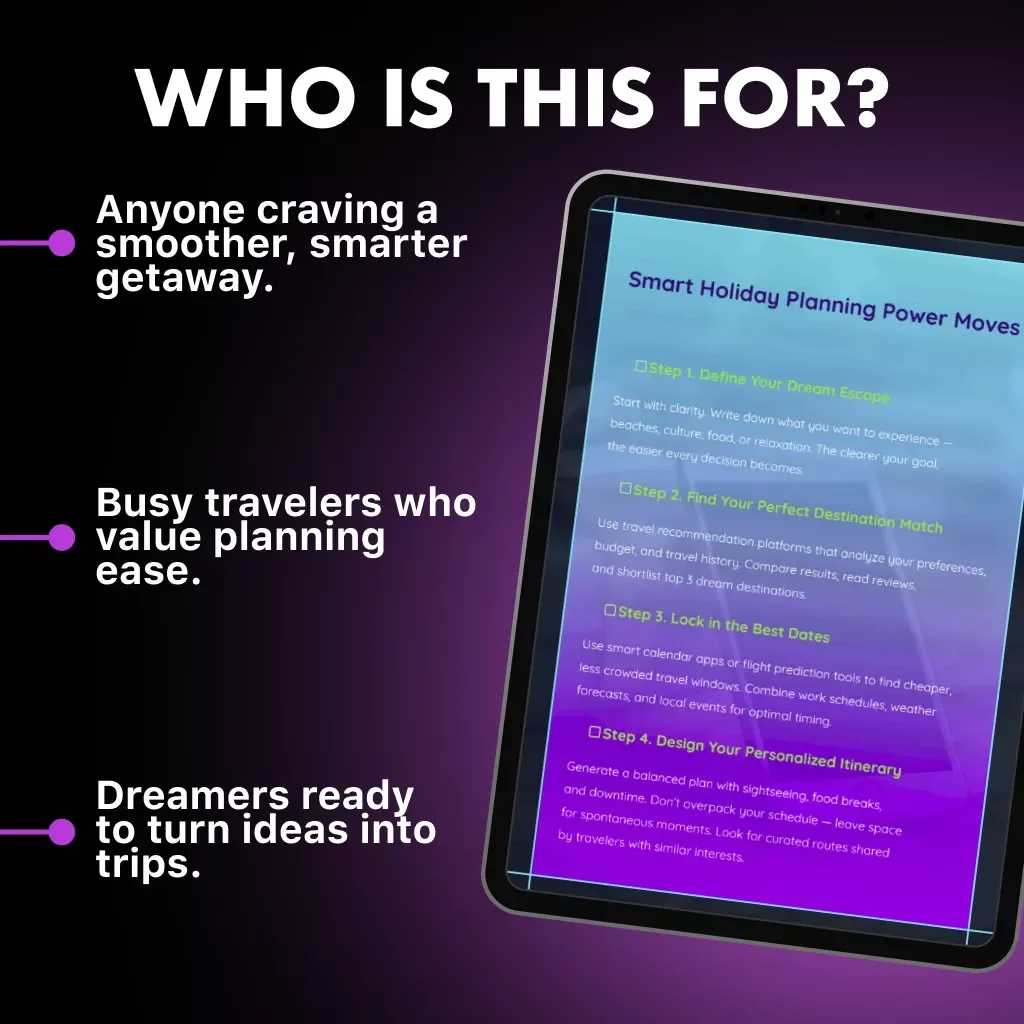 Smart Holiday Planning Power Moves | AI Travel Checklist for Stress-Free Vacations | Best Way to Use AI to Plan Holidays | Digital Download