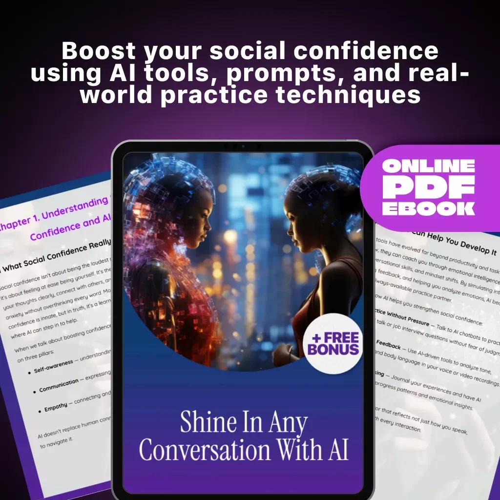 Shine in Any Conversation with AI | eBook for Building Social Confidence | Learn How to Use AI to Boost Social Confidence | Digital Download Guide for Personal Growth and Communication Skills