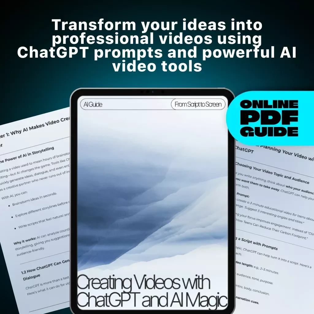 From Script to Screen: Creating Videos with ChatGPT and AI Magic | Digital Guide for AI Video Creation, Scriptwriting, and Content Planning | How to Create a Video Using ChatGPT
