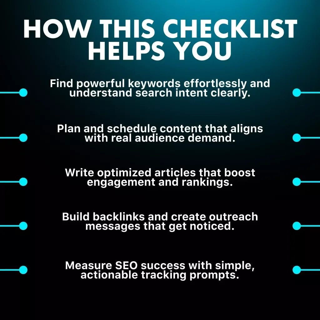 Checklist: How to Use ChatGPT for SEO | Digital Download | AI SEO Strategy Guide for Keyword Research, Content Planning & Optimization