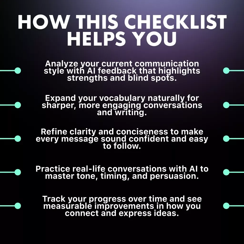 The AI-Powered Communication Boost Checklist | How to Use AI to Improve Communication Skills | Digital Download for Smarter Speaking, Writing & Listening