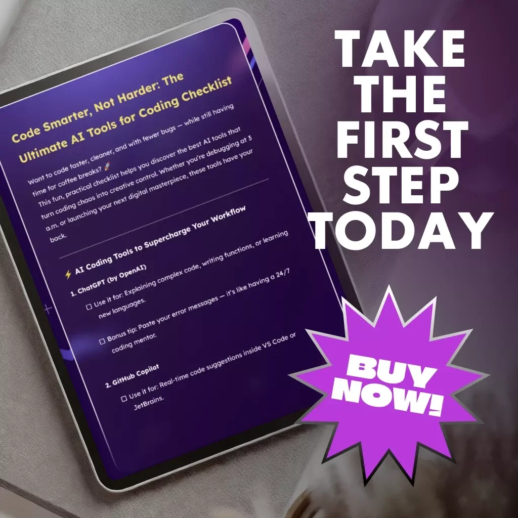Code Smarter, Not Harder: The Ultimate AI Tools for Coding Checklist | Digital Download for Developers, Programmers & Tech Creators | AI Tools for Coding Productivity Guide