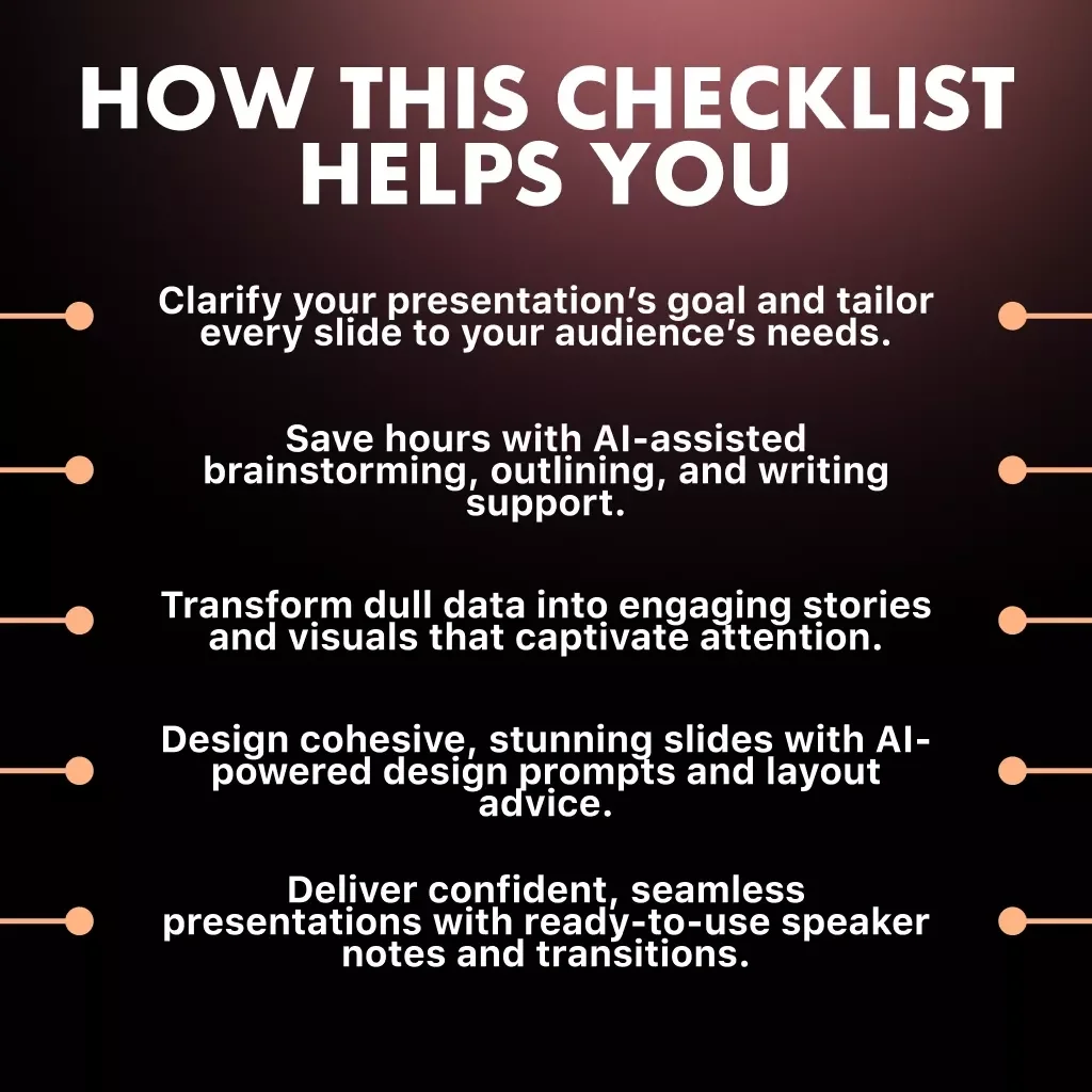 Create Stunning PowerPoint Presentations with ChatGPT | Printable Checklist for Easy Slide Design, AI Content Creation & Presentation Planning | How to Use ChatGPT to Create PowerPoint Presentations