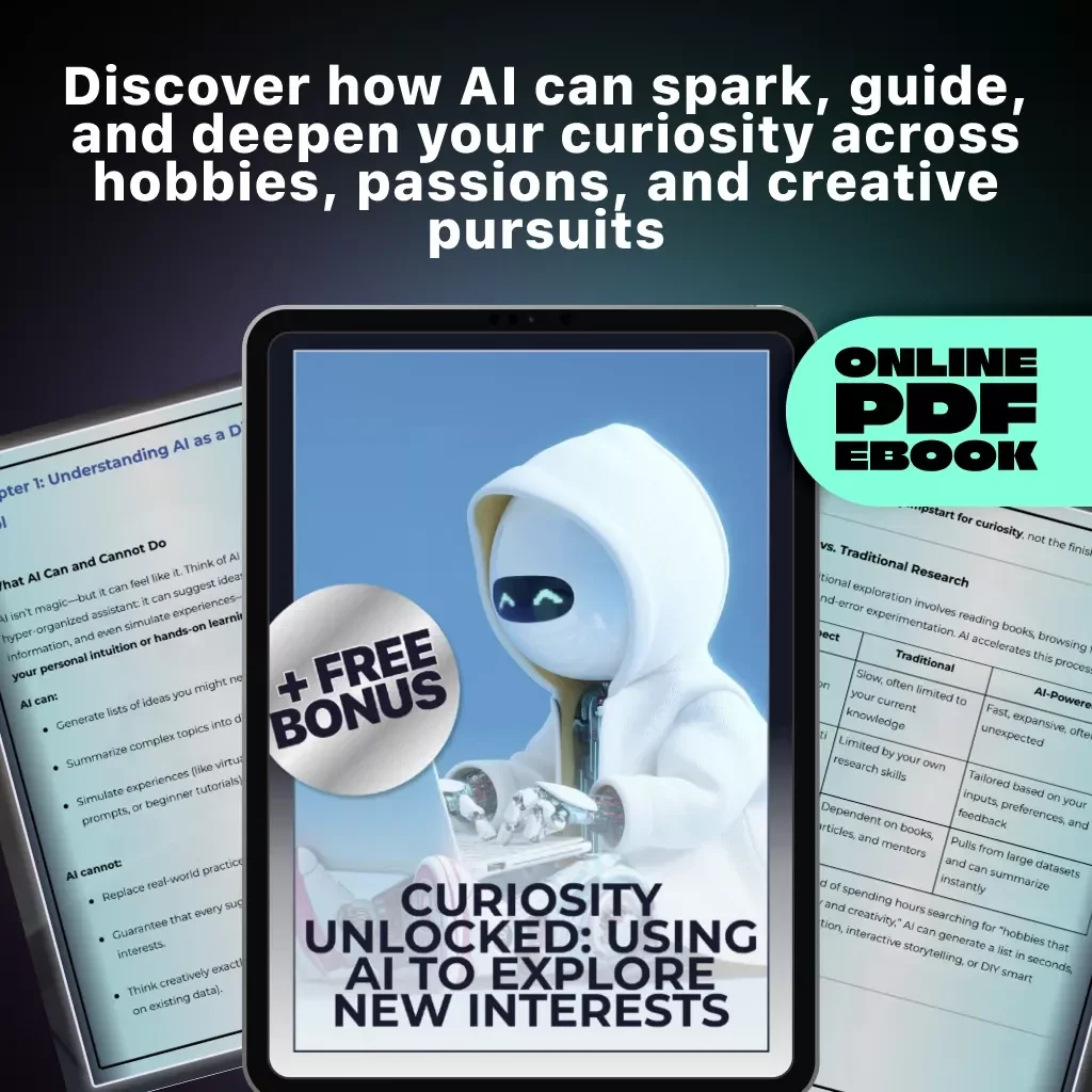 Curiosity Unlocked: Using AI to Explore New Interests | eBook for Beginners & Creators | Learn How to Use AI to Explore New Interests & Discover Your Next Passion