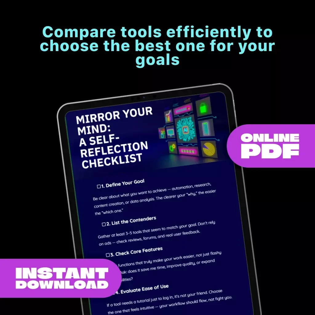 Smart Tool Comparison Checklist – How to Compare Different AI Tools for Automation, Research, Content Creation & Data Analysis