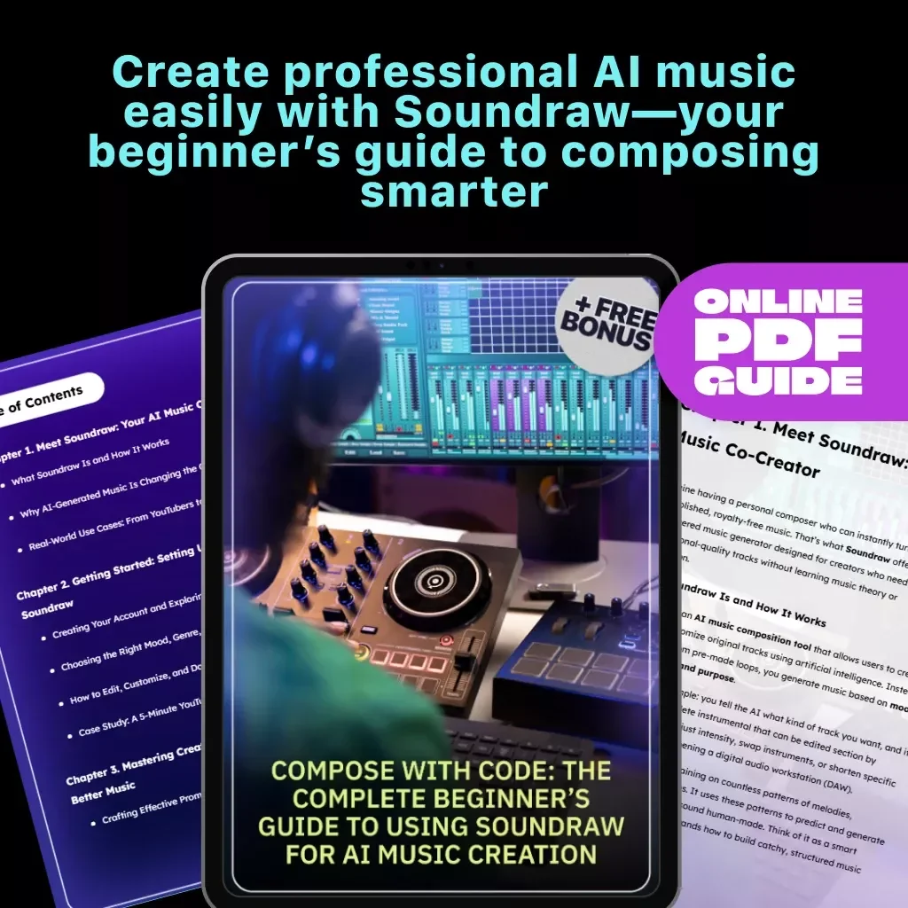 Compose with Code: The Complete Beginner’s Guide to Using Soundraw for AI Music Creation | How to Use Soundraw eBook | Digital Download Music Production Guide for Beginners