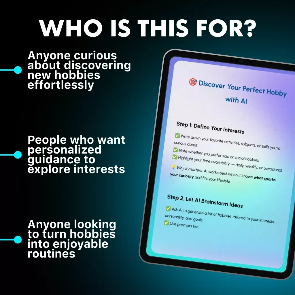 Discover Your Perfect Hobby with AI – The Ultimate Checklist for Finding the Best Way to Find Hobbies with AI, Personalized Hobby Ideas, and Fun Experiments