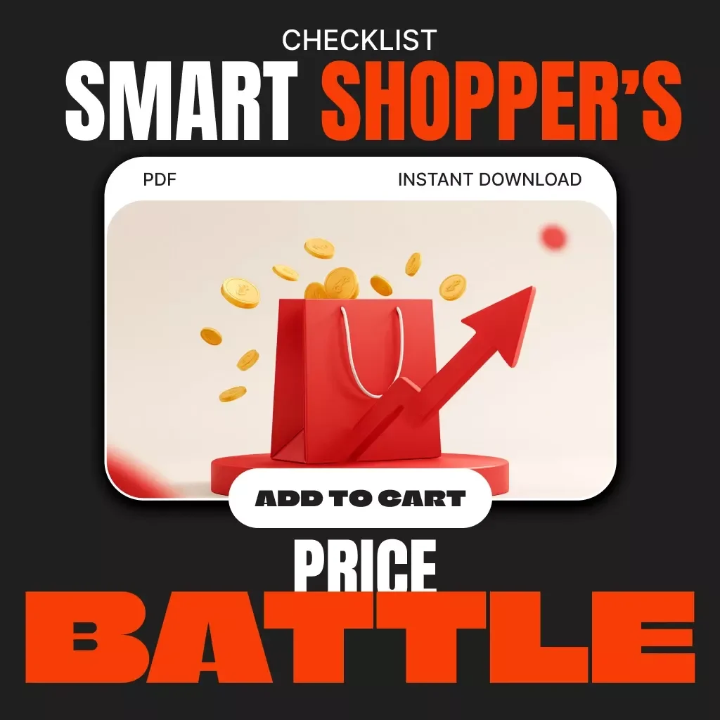 The Smart Shopper’s Price Battle Checklist | Digital Download for Comparing Online and In-Store Prices | Printable Shopping Guide for Smarter Buying Decisions | Best Way to Compare Online and In-Store Prices
