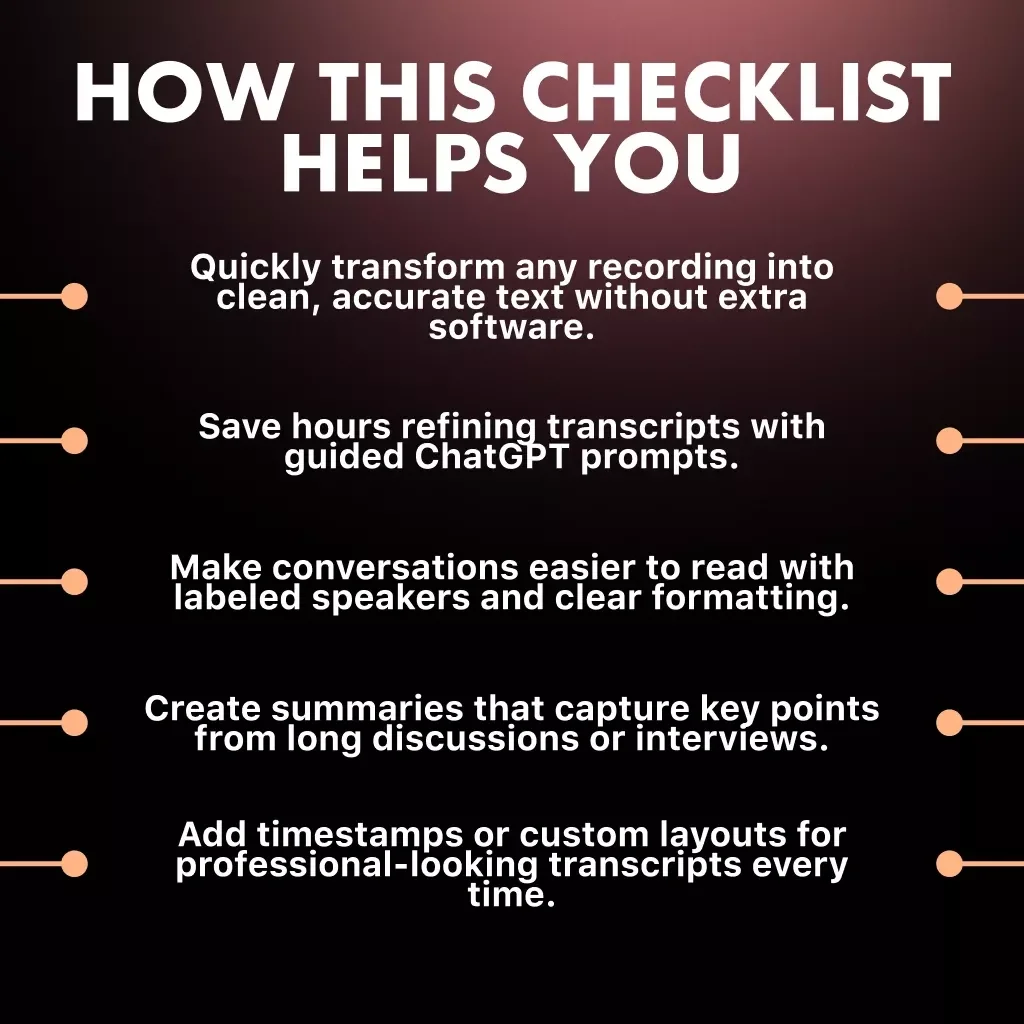 Transcribe Like a Pro with ChatGPT – Ultimate Checklist for Fast & Accurate Transcription | How to Use ChatGPT to Transcribe Audio