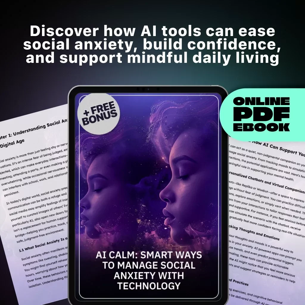 AI Calm: Smart Ways to Manage Social Anxiety with Technology | Digital eBook | Mental Wellness Guide | Tips for Using AI to Manage Social Anxiety | Self-Help Download