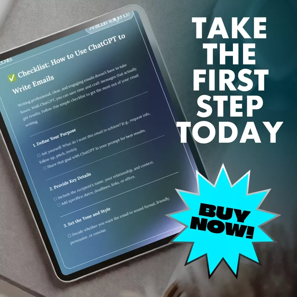 Checklist: How to Use ChatGPT to Write Emails | Email Writing Guide | Digital Download for Professionals, Entrepreneurs & Creators | Learn how to use ChatGPT to write emails that get results