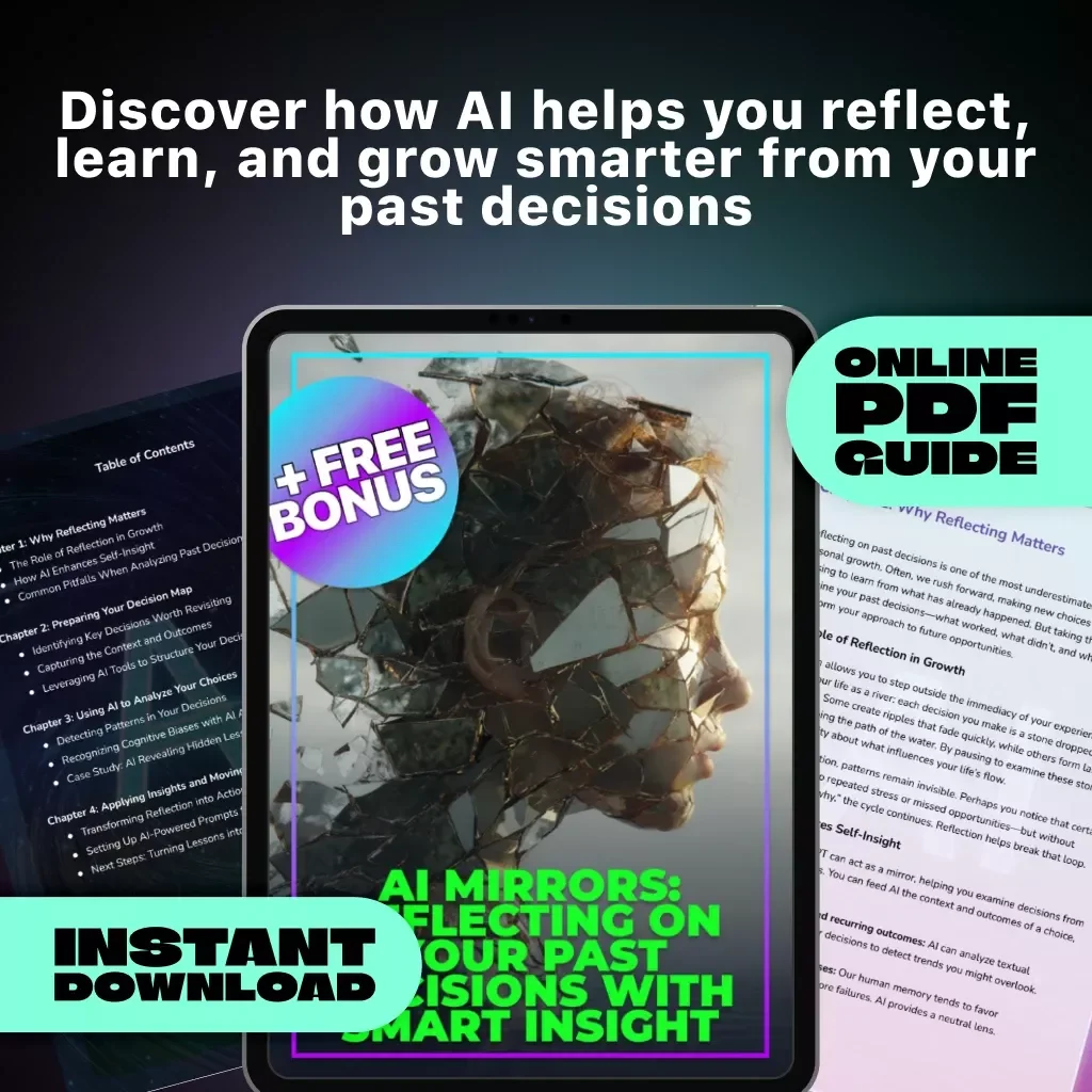 AI Mirrors: Reflecting on Your Past Decisions with Smart Insight | Digital Guide on How to Use AI to Reflect on Past Decisions | Self-Discovery Workbook & Growth Tool