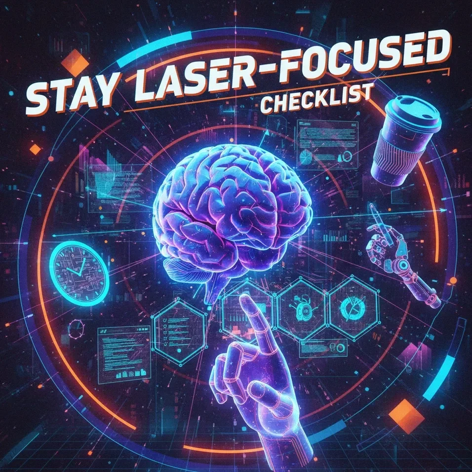 Stay Laser-Focused: Checklist | Digital Productivity Guide for Professionals | How to Use AI to Improve Focus on Work