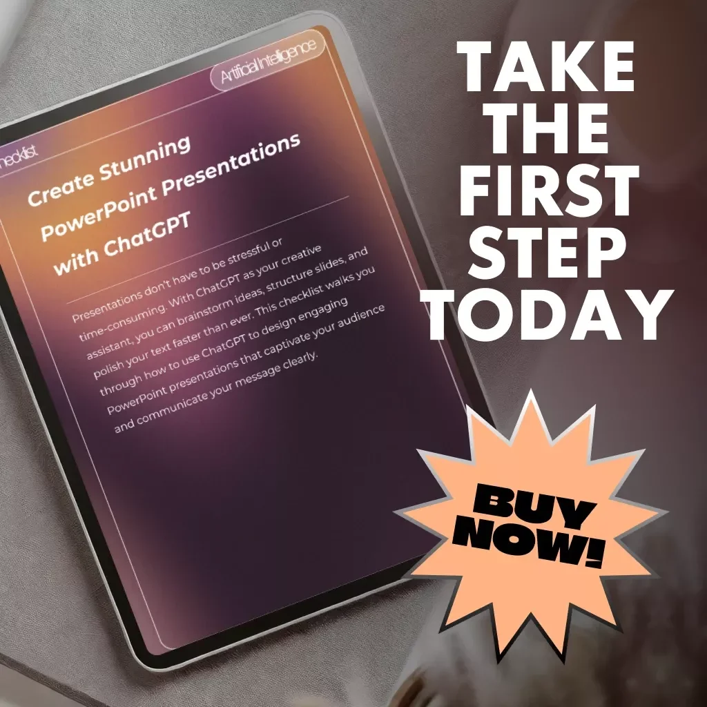 Create Stunning PowerPoint Presentations with ChatGPT | Printable Checklist for Easy Slide Design, AI Content Creation & Presentation Planning | How to Use ChatGPT to Create PowerPoint Presentations