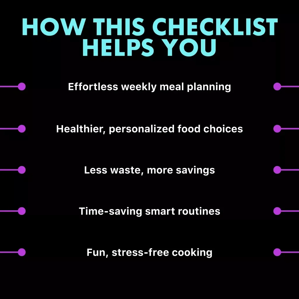 Smart Bites, Smarter Life | AI Meal Planning Checklist | Tips for Using AI to Plan Meals, Save Time & Eat Healthier | Digital Download Guide for Smart Cooking