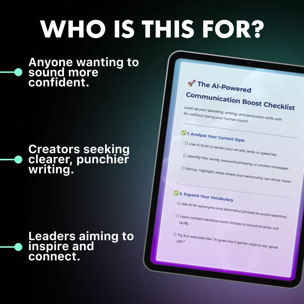 The AI-Powered Communication Boost Checklist | How to Use AI to Improve Communication Skills | Digital Download for Smarter Speaking, Writing & Listening