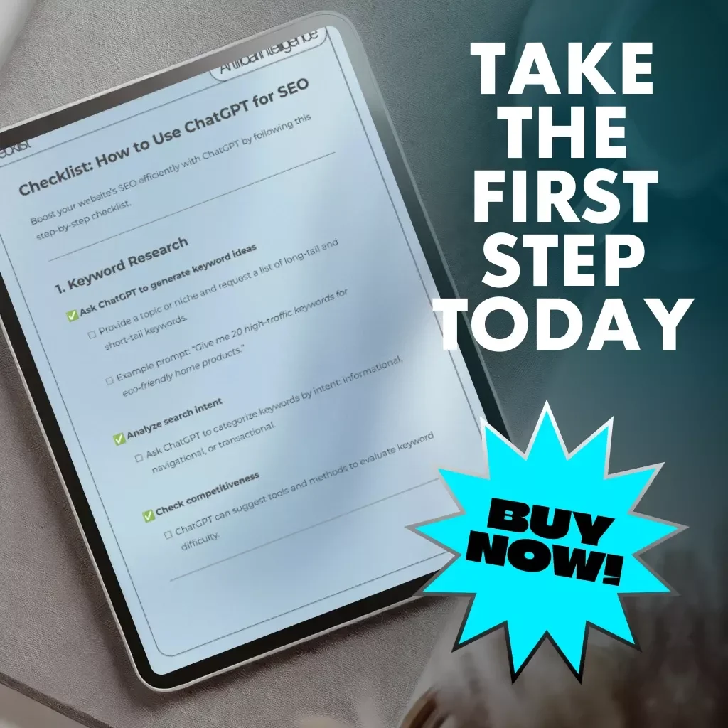 Checklist: How to Use ChatGPT for SEO | Digital Download | AI SEO Strategy Guide for Keyword Research, Content Planning & Optimization