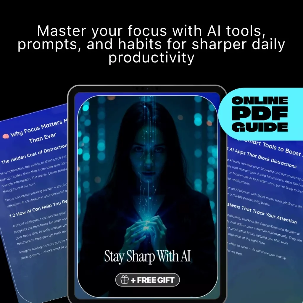 Stay Sharp with AI | Focus-Boosting Digital Guide | Productivity eBook with Tips for Using AI to Improve Focus, Deep Work & Mental Clarity