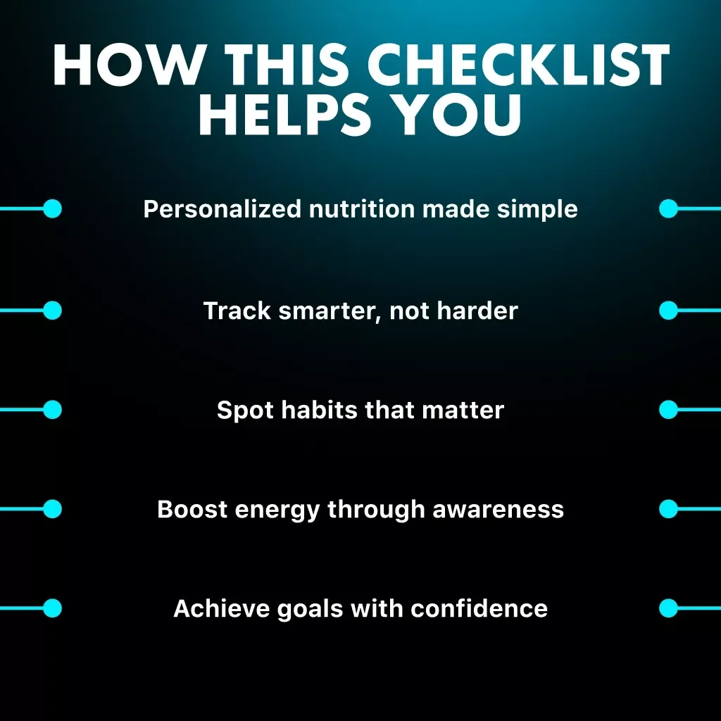 Smart Nutrition Mastery Checklist | Digital Wellness Guide for How to Use AI to Track Nutrition | Healthy Habits & Goal Tracking Printable