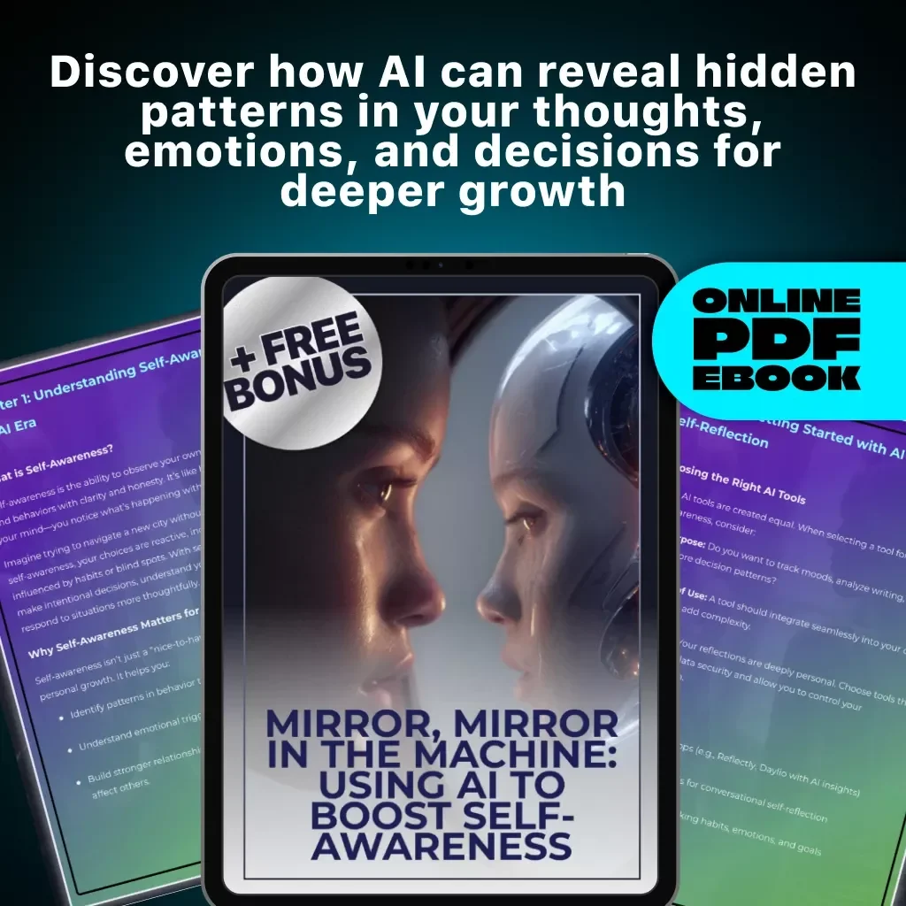 Mirror, Mirror in the Machine: Using AI to Boost Self-Awareness | Digital eBook for Growth, Reflection & Personal Development | Tips for Using AI to Improve Self-Awareness | Mindful AI Guide for Modern Thinkers