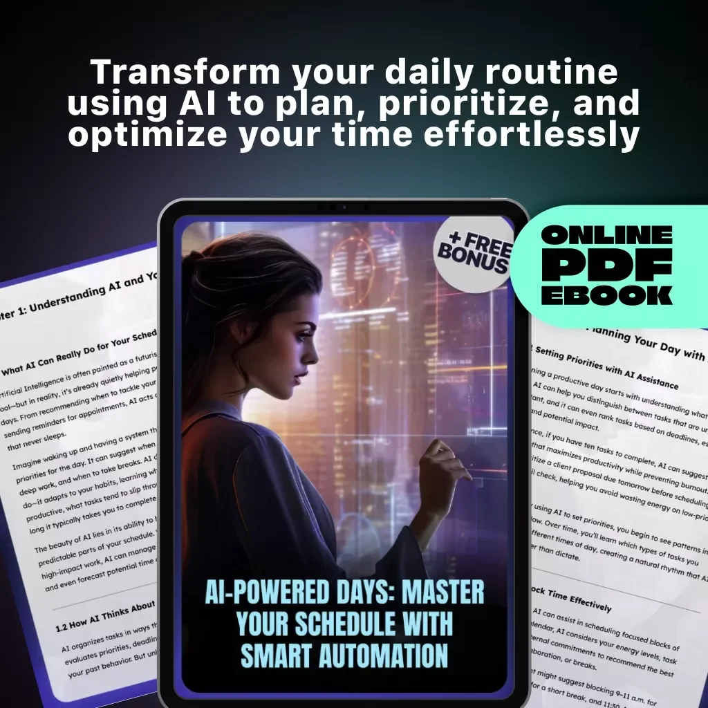 AI-Powered Days: Master Your Schedule with Smart Automation | Productivity eBook for Busy Professionals | Learn how to use AI to organize my day, automate tasks, and master your routine with smart tools