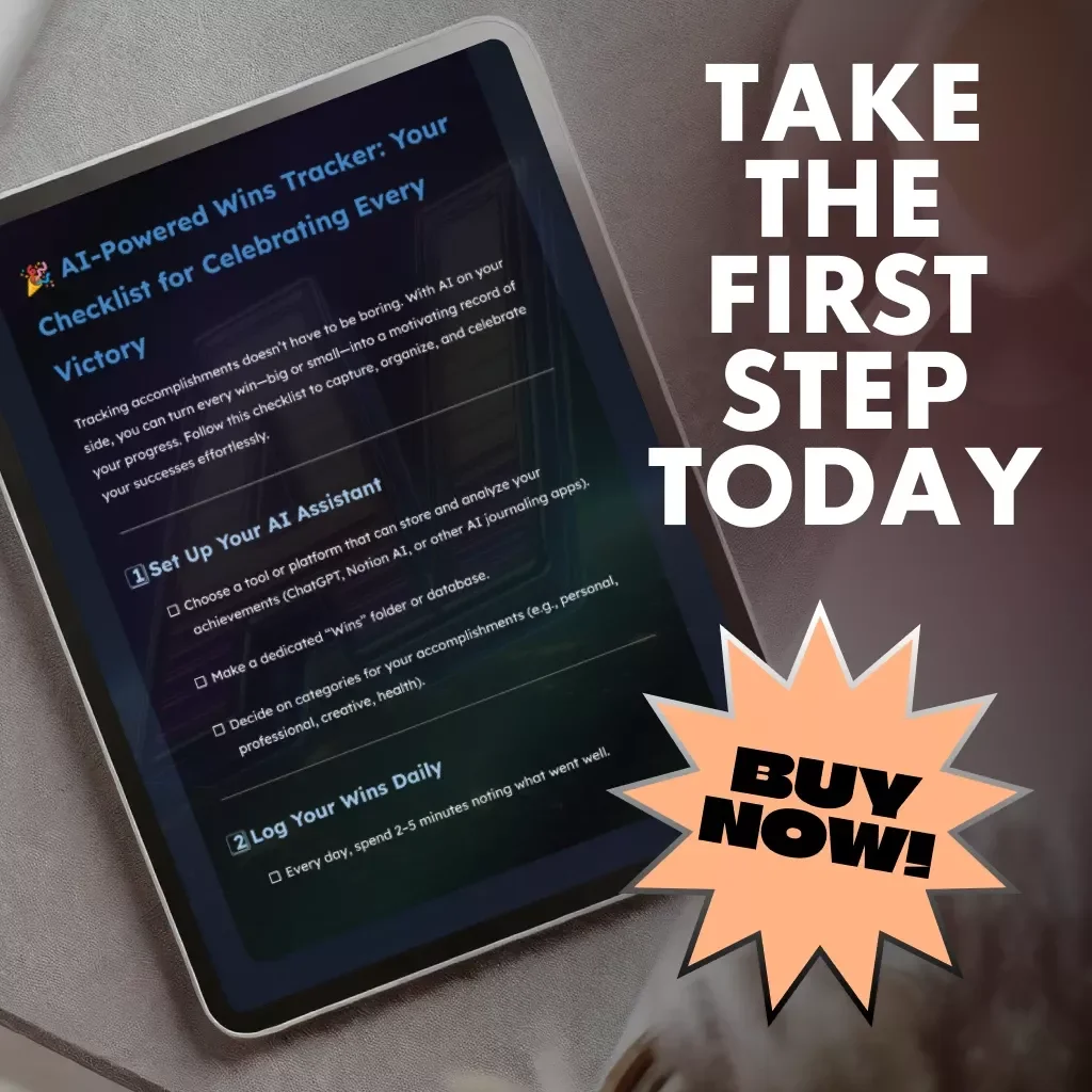 AI-Powered Wins Tracker: Your Checklist for Celebrating Every Victory | Digital Download | Productivity eBook | Self-Growth & Motivation Guide | AI Journaling & Goal Tracker Template