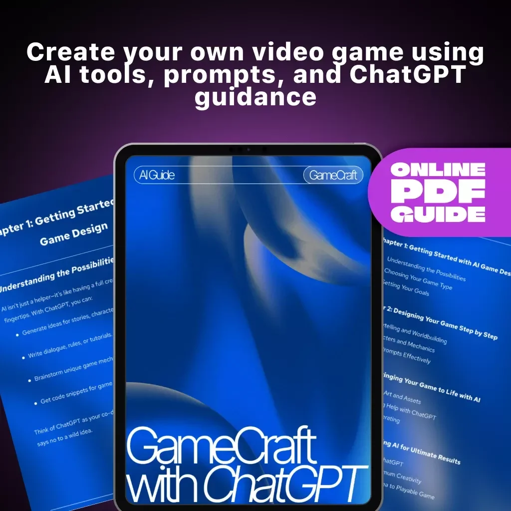 GameCraft with ChatGPT | AI Game Design Guide for Beginners | Learn How to Create Video Games Using AI Tools, Prompts & ChatGPT