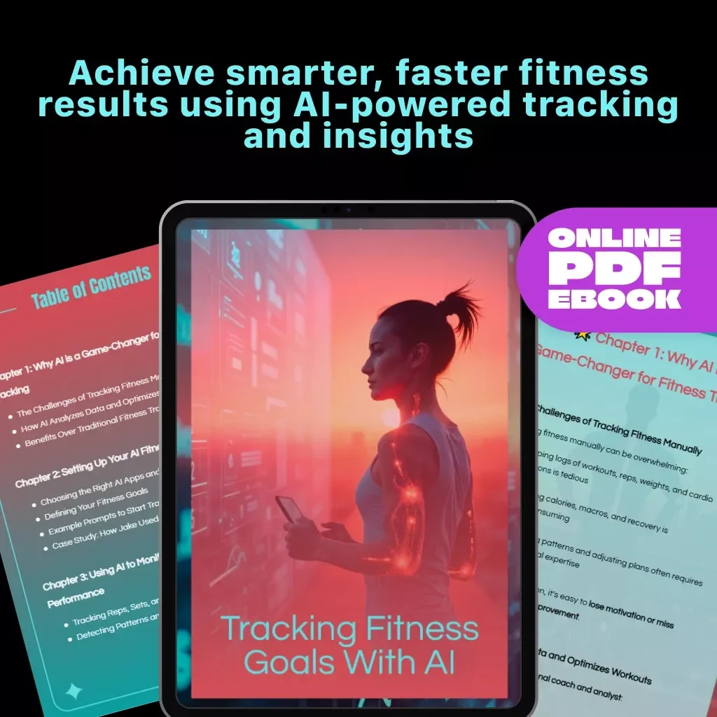 Tracking Fitness Goals with AI | eBook Guide on How to Use AI to Track Fitness Goals, Improve Workouts, Nutrition & Motivation | Digital Download