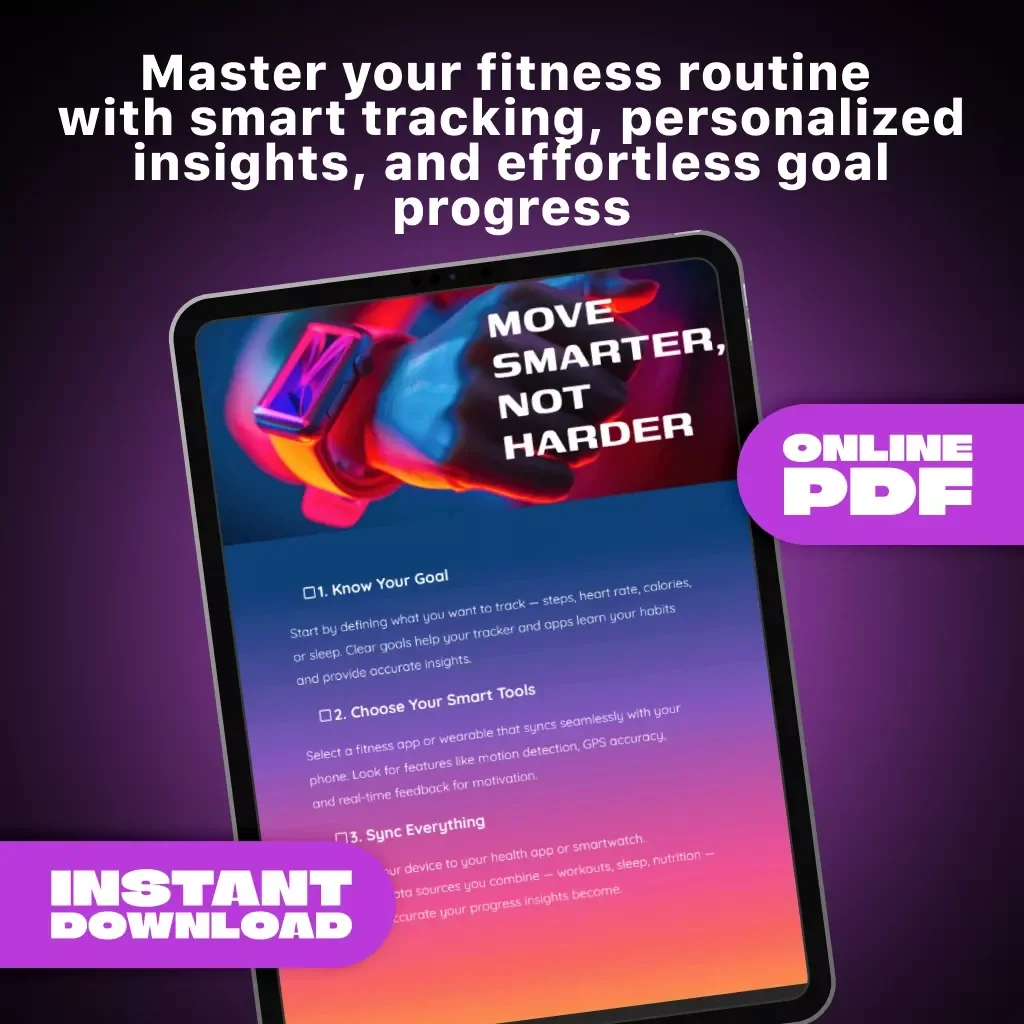 Move Smarter, Not Harder | AI Fitness Tracking Checklist | How to Use AI to Track Physical Activity | Digital Download for Smarter Wellness Goals